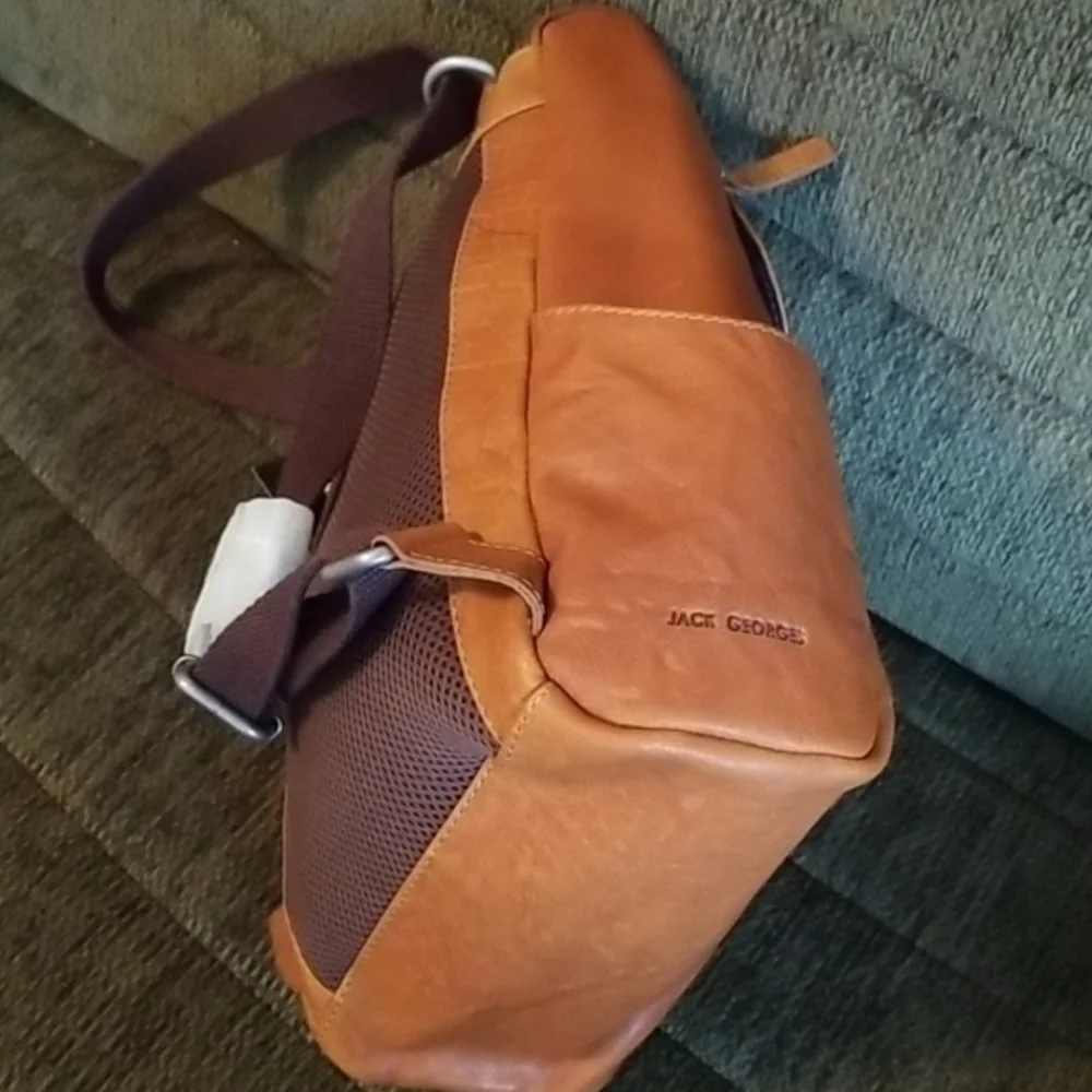 Jack Georges convertable backpack,buffalo leather, Honey